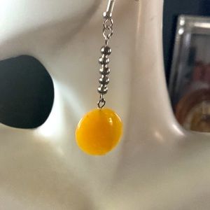 New Beautiful yellow Onyx natural gemstone dangle earrings